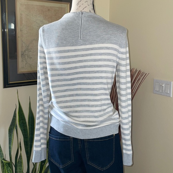 Talbots MockNeck Striped Knit Sweater - Picture 3 of 8